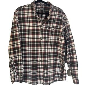 Eddie Bauer Men's XL Flannel Shirt Plaid, Long Sleeve, Button Down, Relaxed Fit